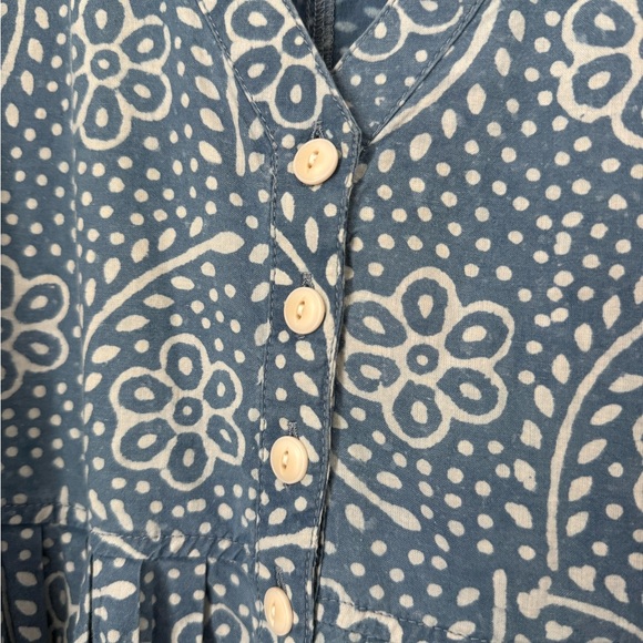 Madewell Light Blue Patterned Long Sleeve Dress - Picture 6 of 8